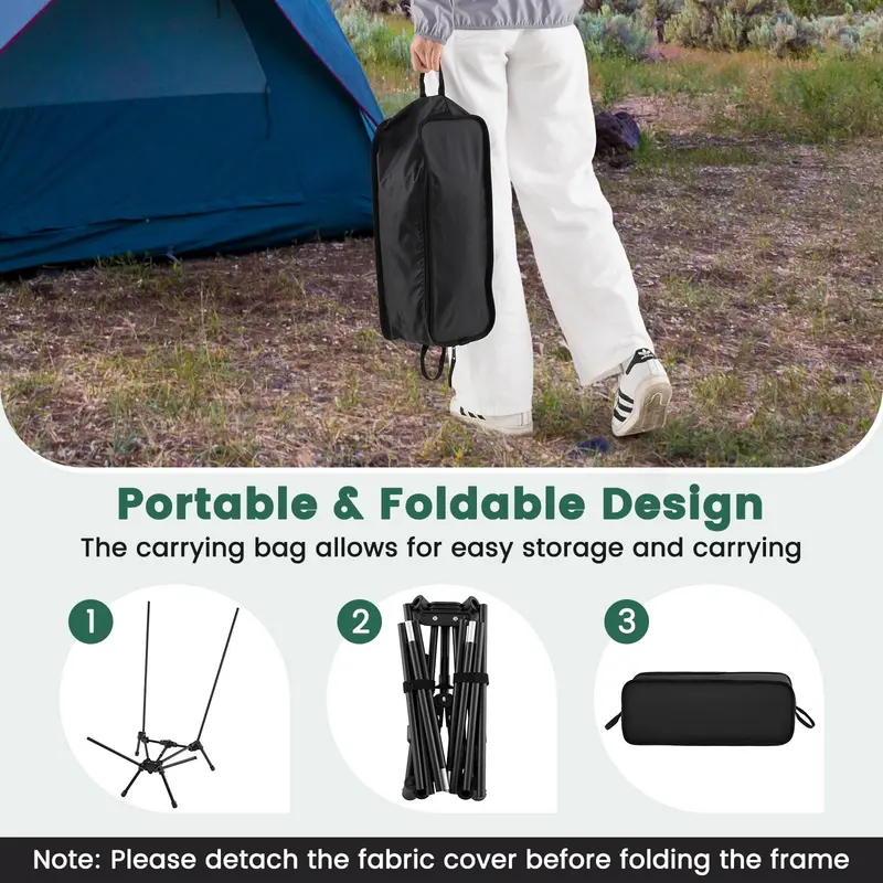 Goplus tragbarer Campingstuhl mit hoher Rückenlehne für Erwachsene – ideal für Outdoor-Aktivitäten, Wandern und Strand