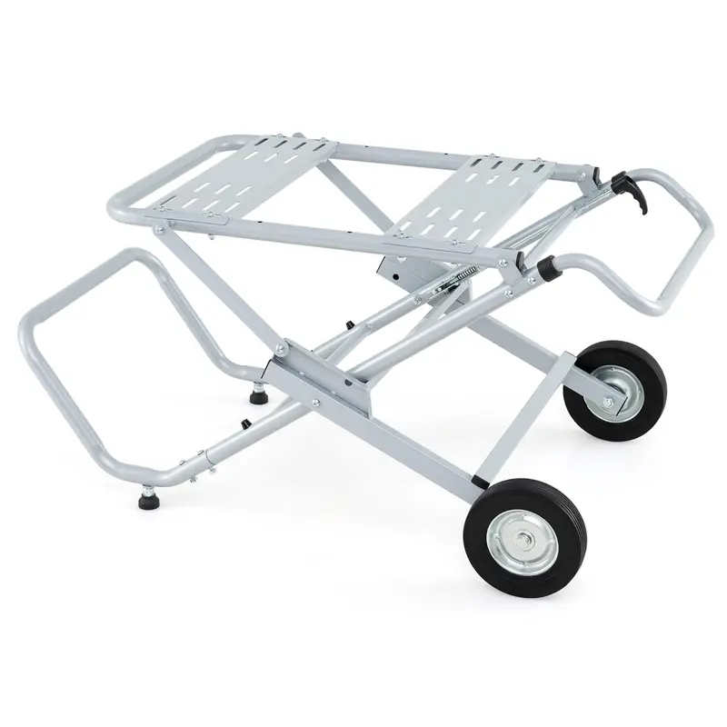 Goplus tragbarer Tischkreissägeständer | Rollbarer, klappbarer Heavy-Duty-Metallständer mit 20-cm-Gummirädern