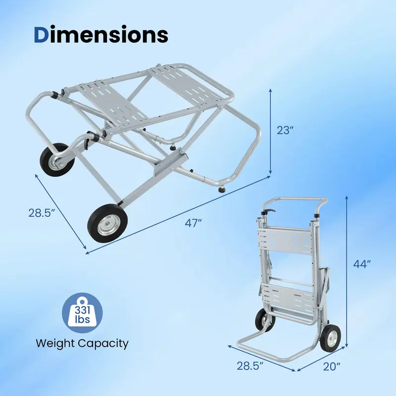 Goplus tragbarer Tischkreissägeständer | Rollbarer, klappbarer Heavy-Duty-Metallständer mit 20-cm-Gummirädern