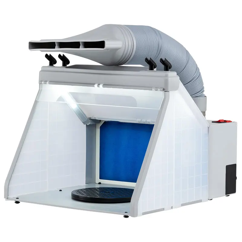 Goplus tragbares Airbrush-Spritzkabine-Set mit beleuchteter Lackierstation und 3 LED-Leuchten