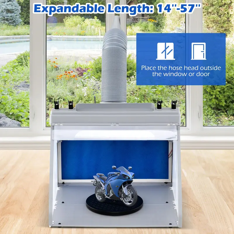 Goplus tragbares Airbrush-Spritzkabine-Set mit beleuchteter Lackierstation und 3 LED-Leuchten 2