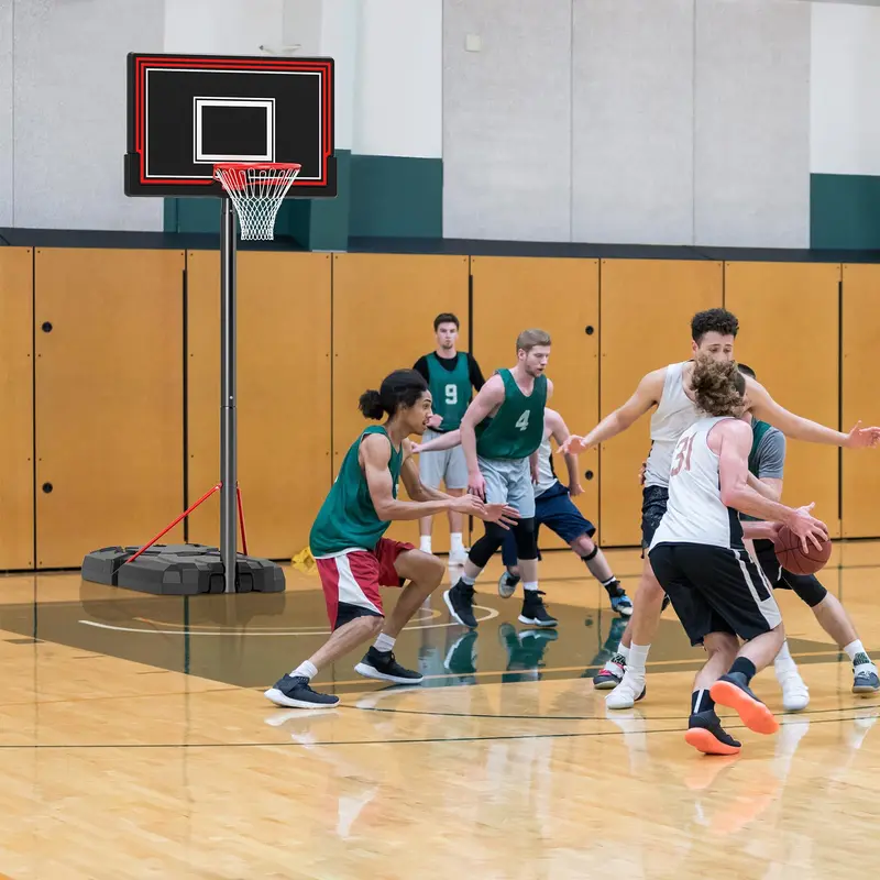 Goplus tragbares Basketballkorb-System für den Außenbereich, höhenverstellbar von 2,29–3,05 m, mit 112 cm bruchsicherem Rückwand 2