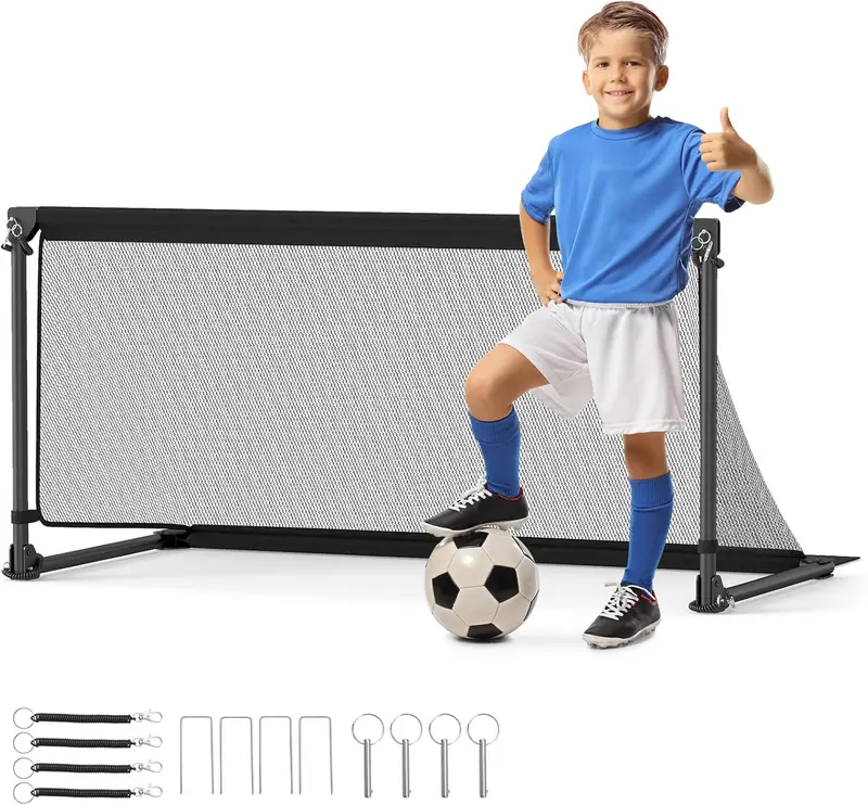 Goplus tragbares Fußballtor für Kleinkinder mit Metallgestell und Bodenstiften