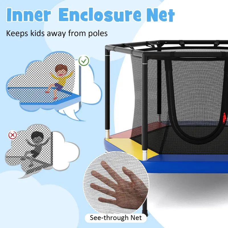 GoPlus Trampolin für Kinder, 122 cm (48 Zoll), mit Sicherheitsnetz