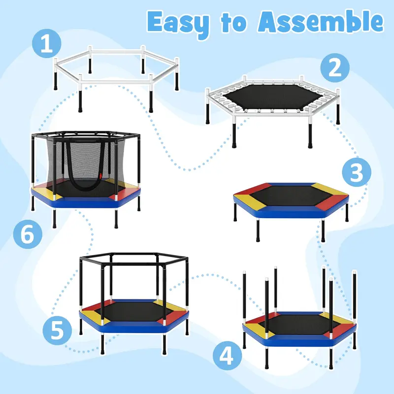 GoPlus Trampolin für Kinder, 122 cm (48 Zoll), mit Sicherheitsnetz