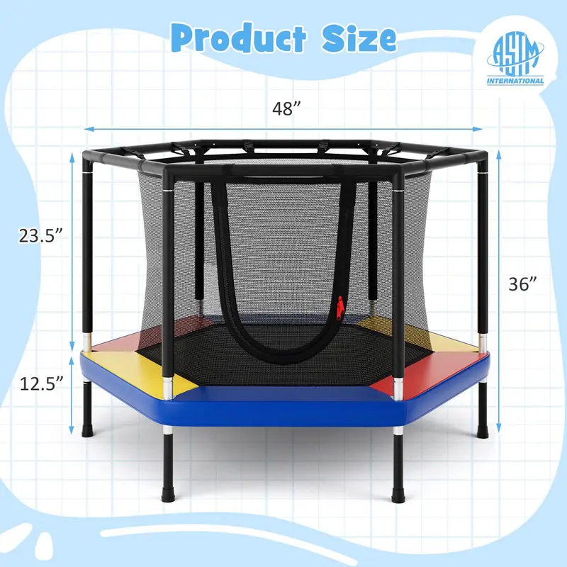 GoPlus Trampolin für Kinder, 122 cm (48 Zoll), mit Sicherheitsnetz