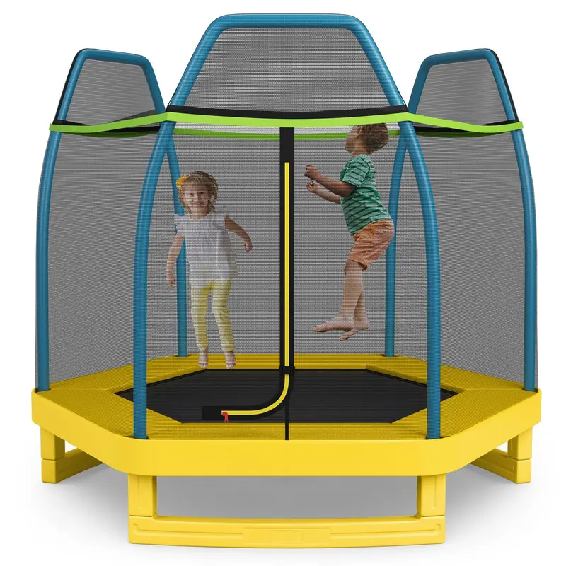 GoPlus-Trampolin für Kinder, 2,13 m (7 Fuß), ASTM-zertifiziert, für Jungen und Mädchen, für Innen- und Außenbereich