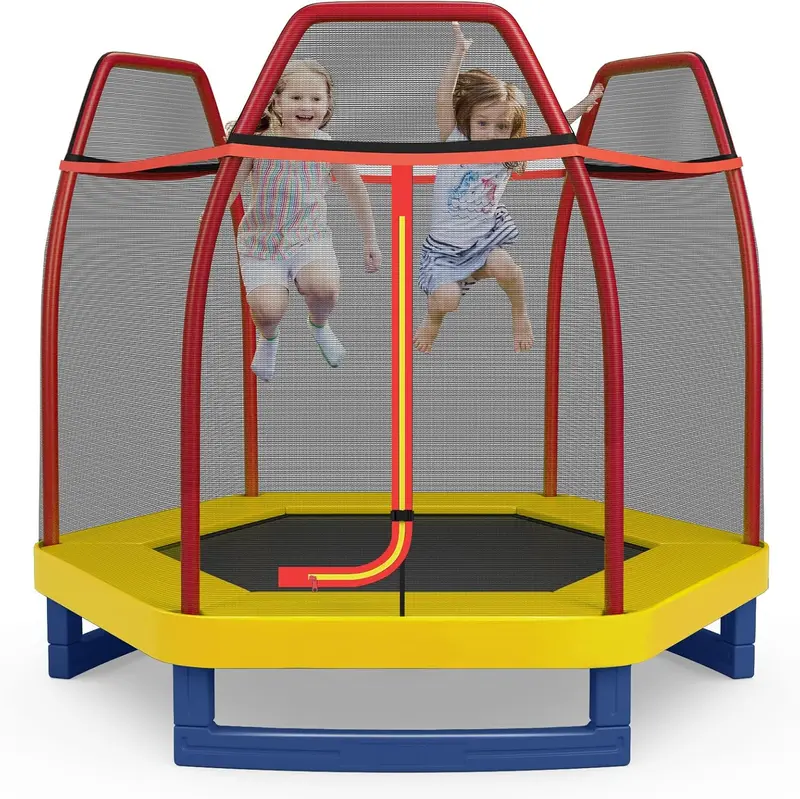 GoPlus-Trampolin für Kinder, 2,13 m (7 Fuß), ASTM-zertifiziert, für Jungen und Mädchen, für Innen- und Außenbereich