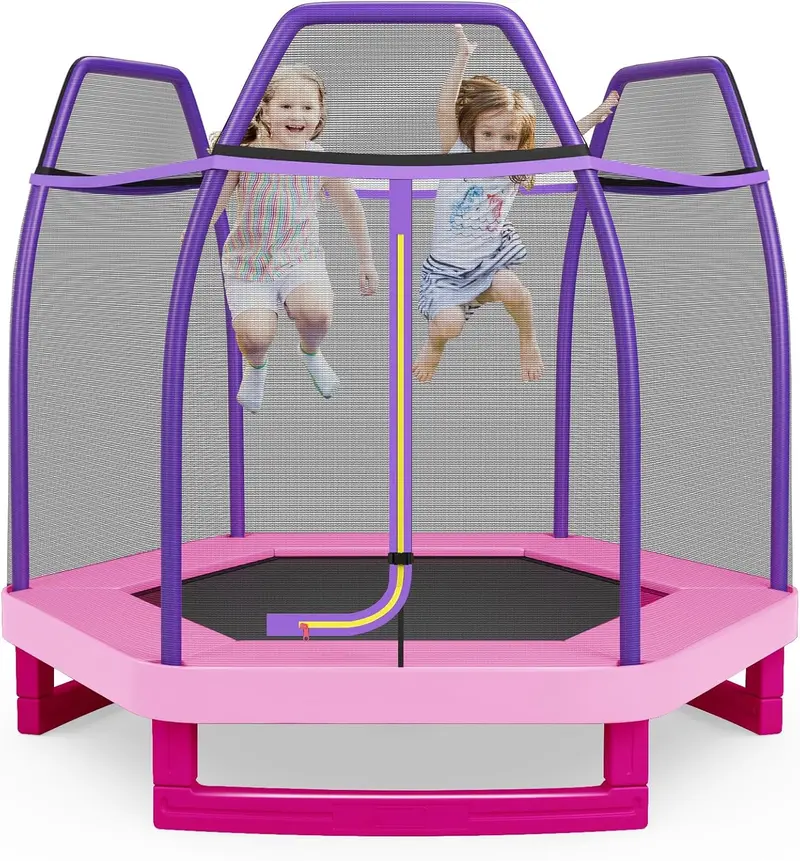 GoPlus-Trampolin für Kinder, 2,13 m (7 Fuß), ASTM-zertifiziert, für Jungen und Mädchen, für Innen- und Außenbereich