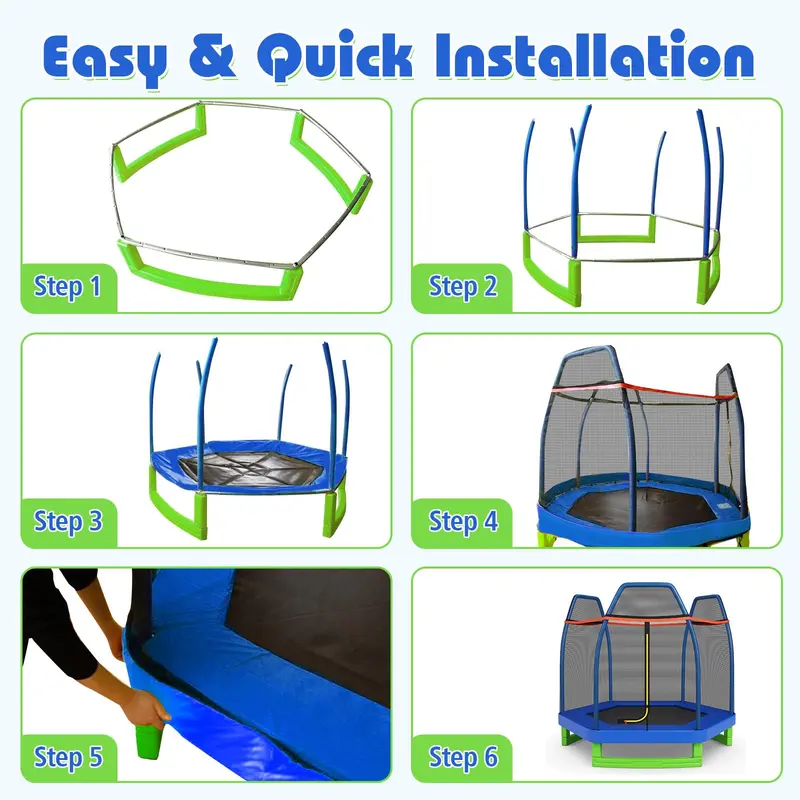 GoPlus-Trampolin für Kinder, 2,13 m (7 Fuß), ASTM-zertifiziert, für Jungen und Mädchen, für Innen- und Außenbereich