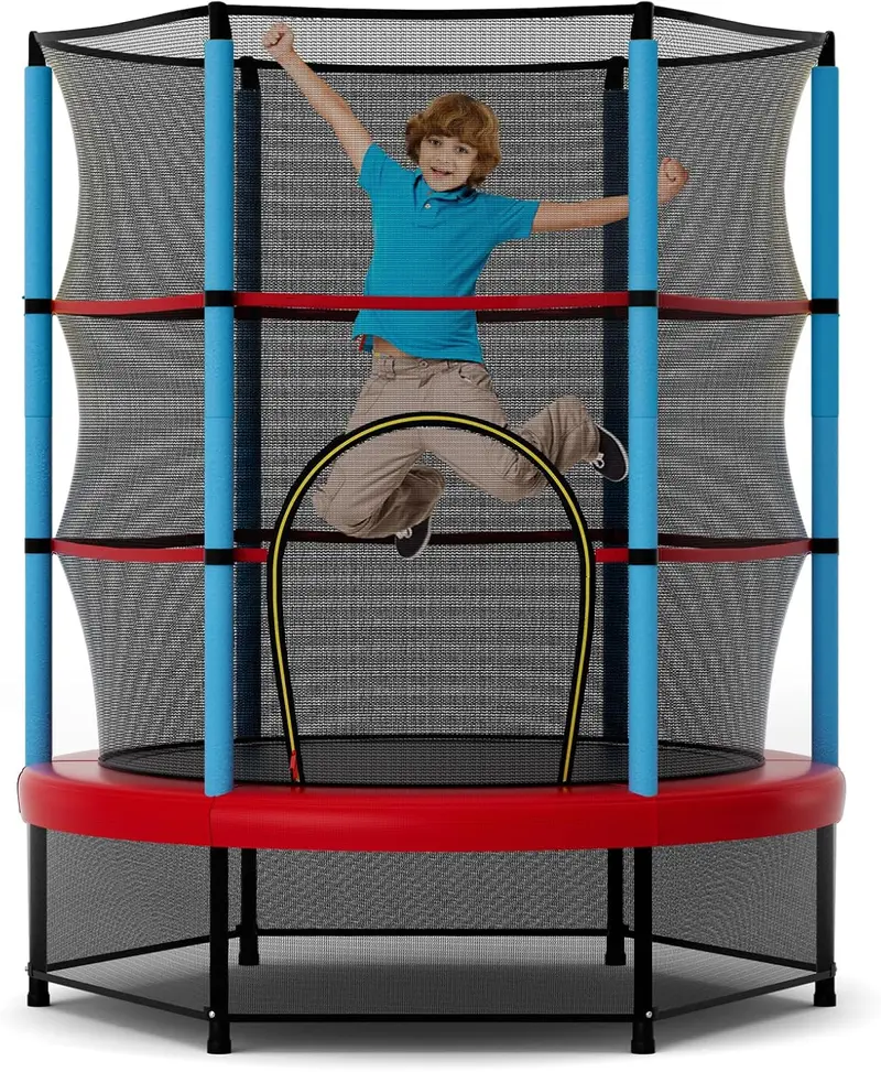 GoPlus-Trampolin für Kinder, 55 Zoll, ASTM-zertifiziert, mit Sicherheitsnetz