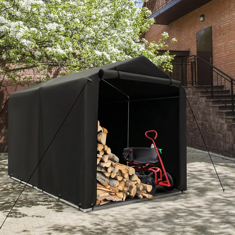 Goplus Transportabler Schuppen, 1,6 x 1,65 m (5,2 x 5,4 Fuß) für Außenlagerung