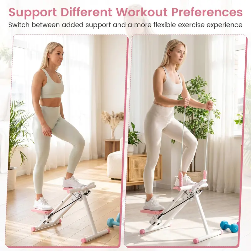 GoPlus Treppensteiger klappbar, vertikaler Klettertrainer mit abnehmbarem Lenker