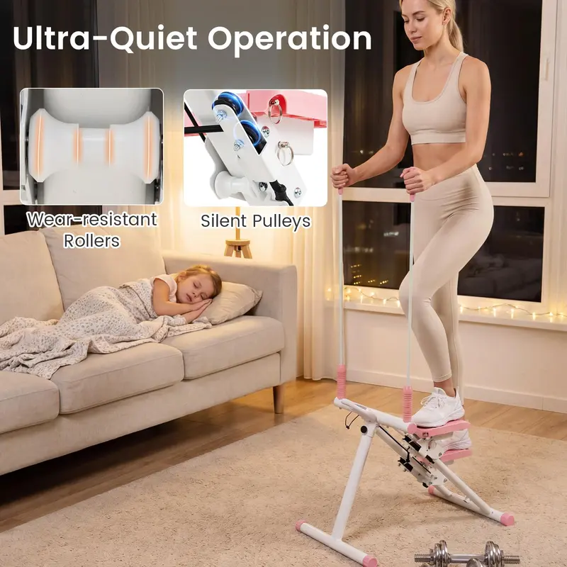 GoPlus Treppensteiger klappbar, vertikaler Klettertrainer mit abnehmbarem Lenker
