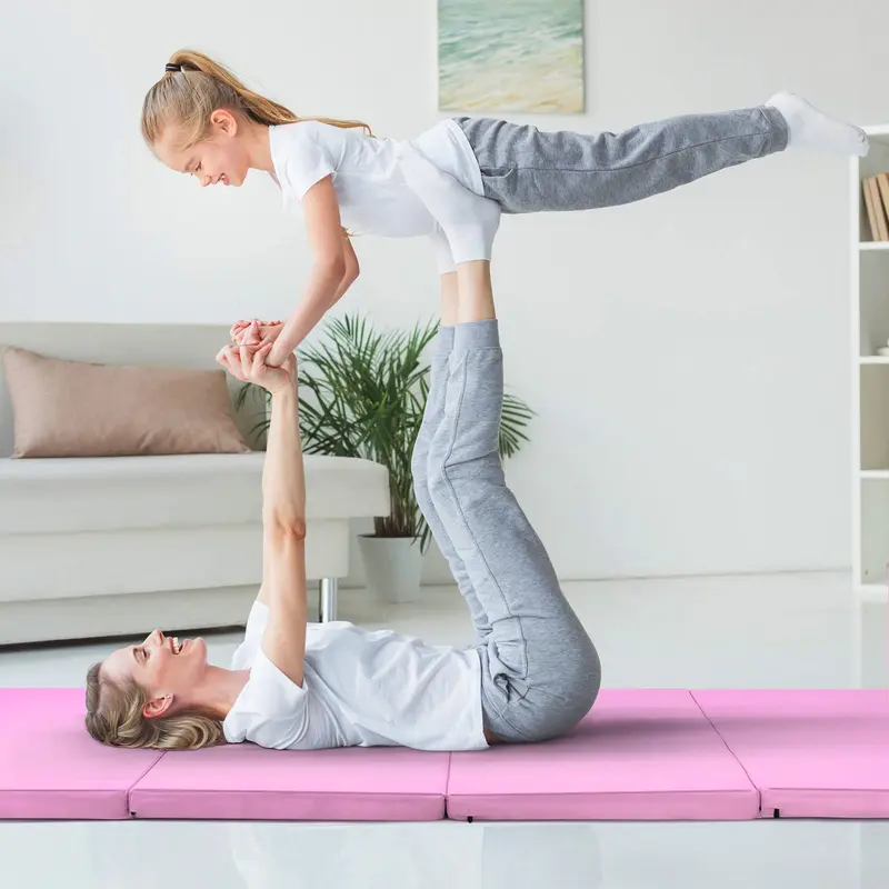Goplus Turnmatte fürs Training, 240 x 116 cm, klappbar in 4 Teile, 5 cm stark, mit Tragegriffen – ideal für Heimfitness, Gymnastik und Yoga