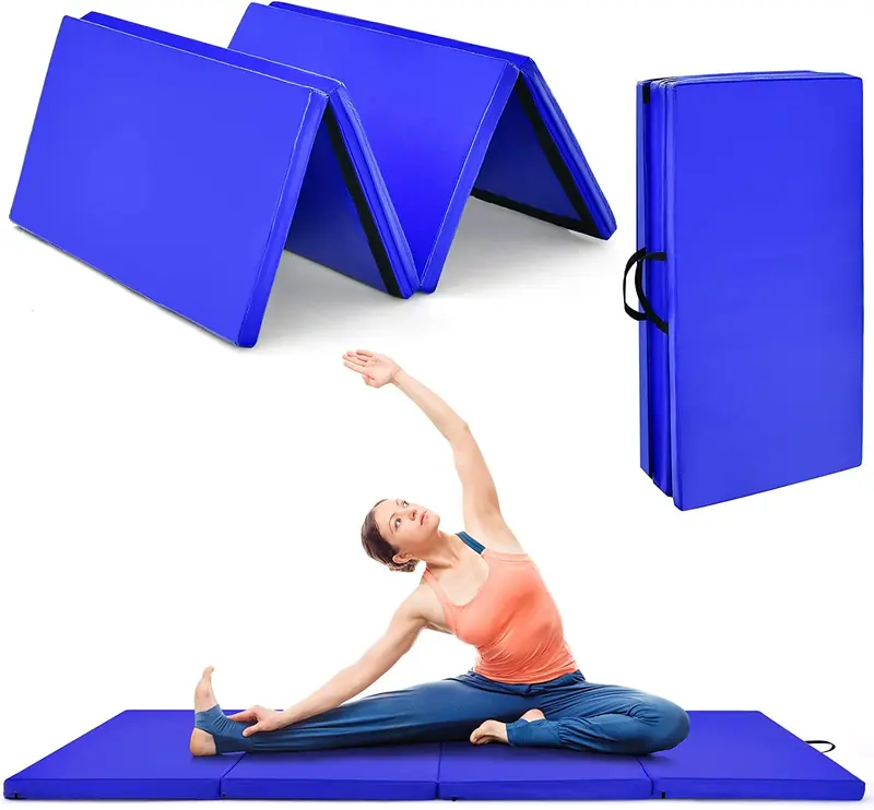 Goplus Turnmatte fürs Training, 240 x 116 cm, klappbar in 4 Teile, 5 cm stark, mit Tragegriffen – ideal für Heimfitness, Gymnastik und Yoga