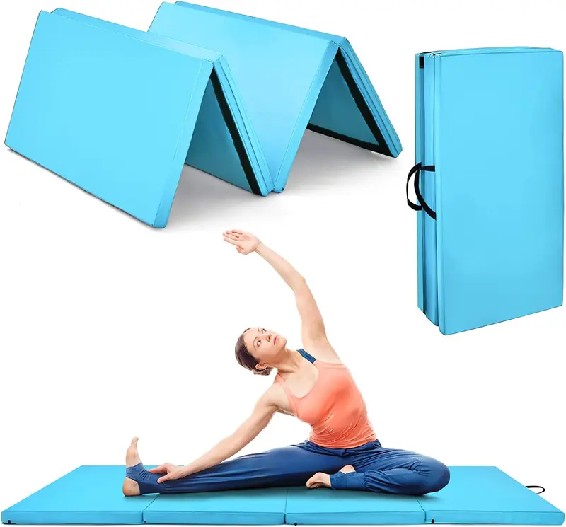 Goplus Turnmatte fürs Training, 240 x 116 cm, klappbar in 4 Teile, 5 cm stark, mit Tragegriffen – ideal für Heimfitness, Gymnastik und Yoga