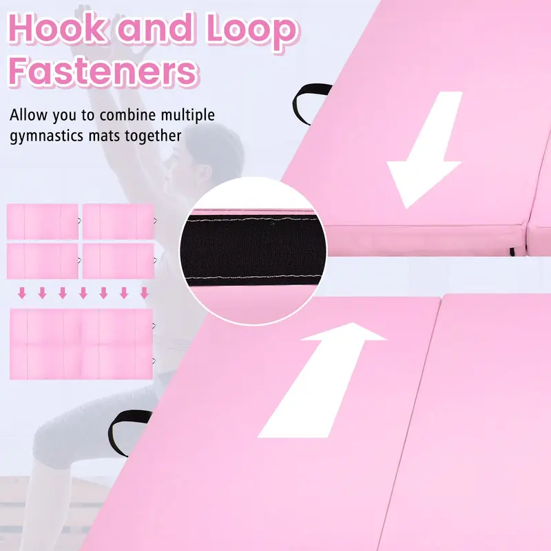 Goplus Turnmatte fürs Training, 240 x 116 cm, klappbar in 4 Teile, 5 cm stark, mit Tragegriffen – ideal für Heimfitness, Gymnastik und Yoga