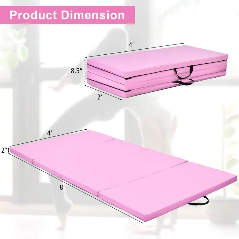Goplus Turnmatte fürs Training, 240 x 116 cm, klappbar in 4 Teile, 5 cm stark, mit Tragegriffen – ideal für Heimfitness, Gymnastik und Yoga