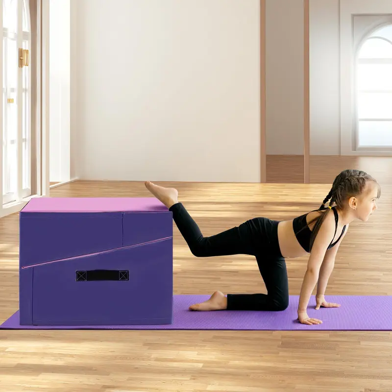 GoPlus-Turnmatte, klappbare Neigungsmatte für Yoga mit EPE-Schaumstoff, rutschfeste PVC-Leder-Oberfläche und Tragegriff