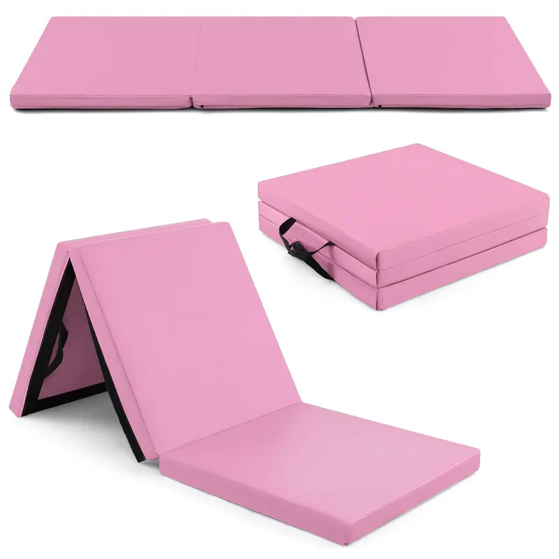 Goplus Übungsmatte zum Turnen, dreifach faltbar, 180 x 60 x 5 cm, mit Tragegriffen