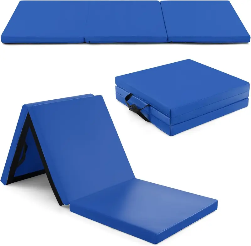 Goplus Übungsmatte zum Turnen, dreifach faltbar, 180 x 60 x 5 cm, mit Tragegriffen