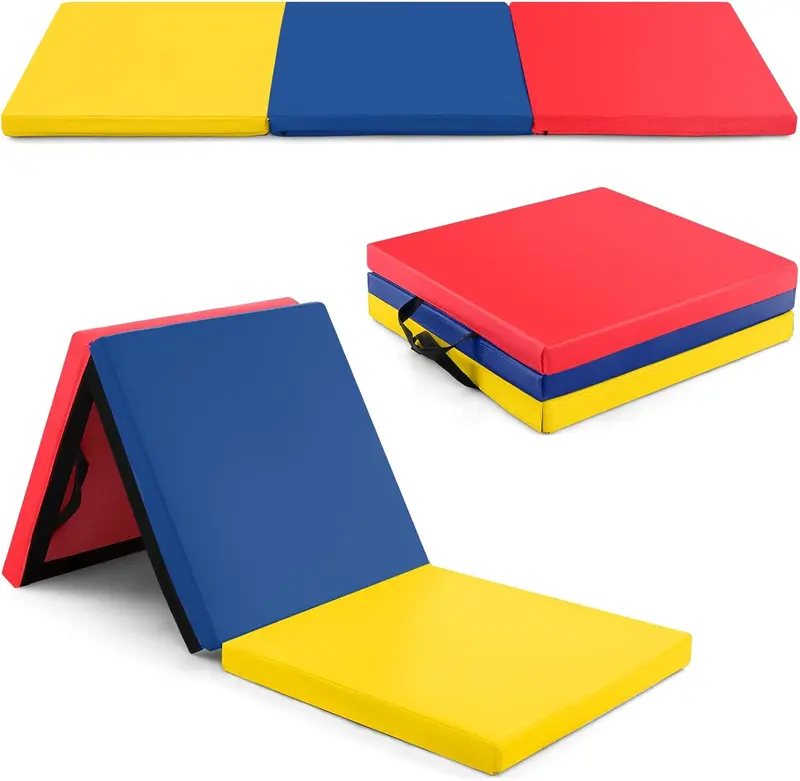 Goplus Übungsmatte zum Turnen, dreifach faltbar, 180 x 60 x 5 cm, mit Tragegriffen