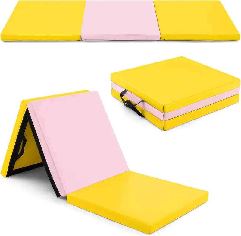 Goplus Übungsmatte zum Turnen, dreifach faltbar, 180 x 60 x 5 cm, mit Tragegriffen