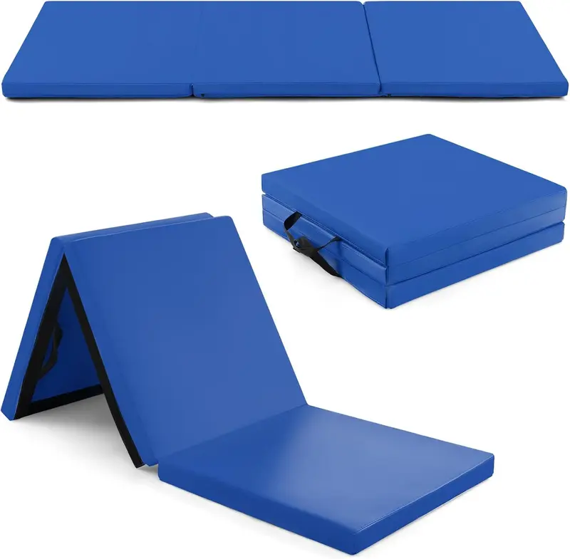 Goplus Übungsmatte zum Turnen, dreifach faltbar, 180 x 60 x 5 cm, mit Tragegriffen