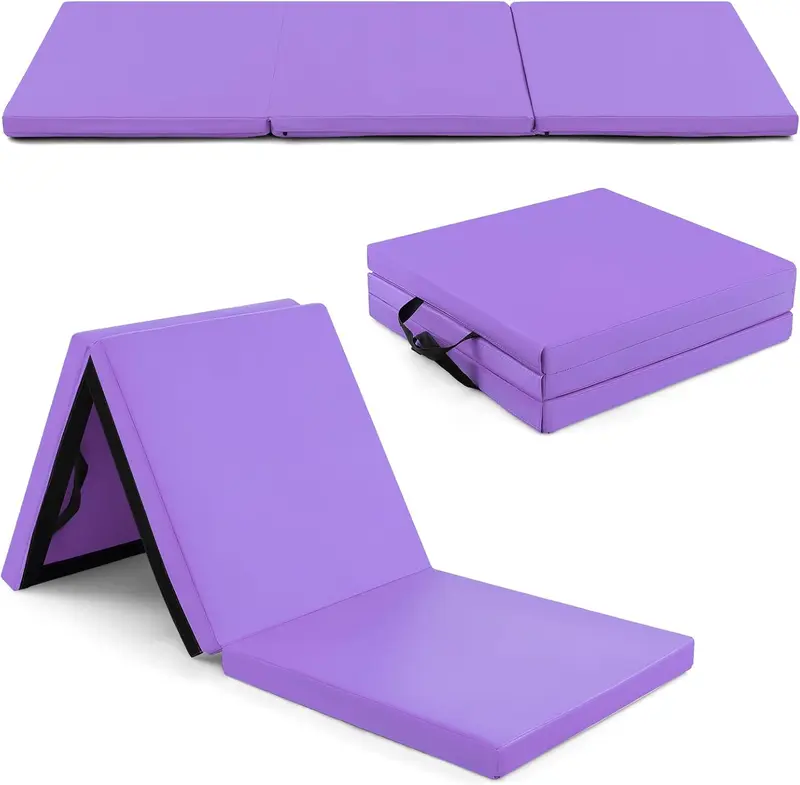 Goplus Übungsmatte zum Turnen, dreifach faltbar, 180 x 60 x 5 cm, mit Tragegriffen