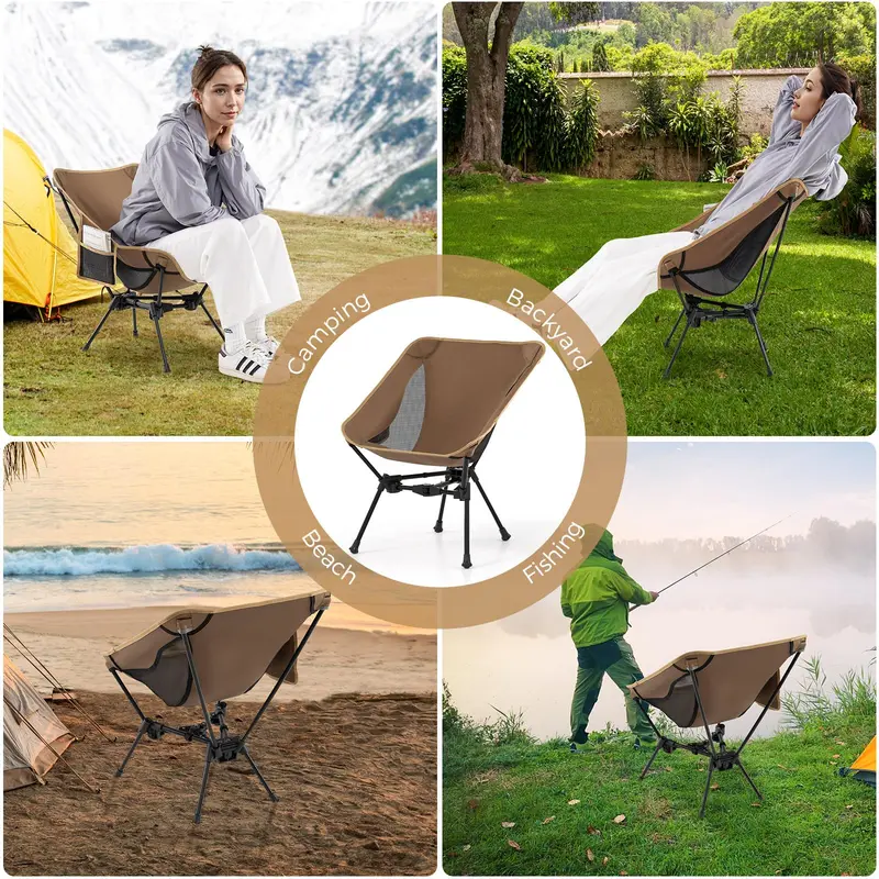 GoPlus Ultraleichter, faltbarer Rucksackstuhl für Erwachsene mit Aluminiumrahmen und Tragfähigkeit bis 150 kg
