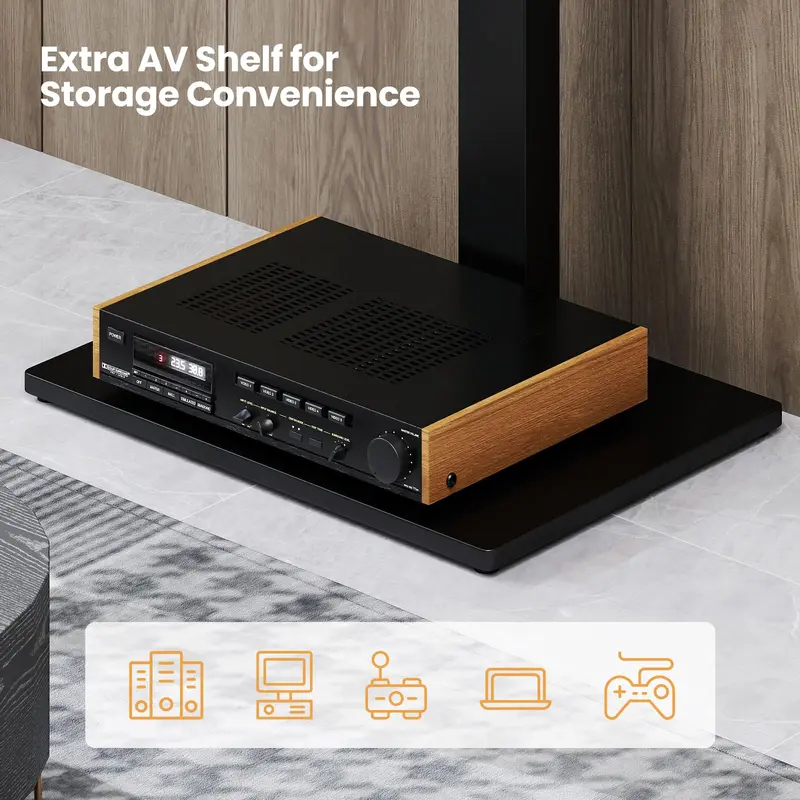 Goplus universeller TV-Ständer für Fernseher von 32–70 Zoll mit einer Tragkraft bis zu 50 kg – höhenverstellbarer TV-Halterungsständer mit AV-Ablage