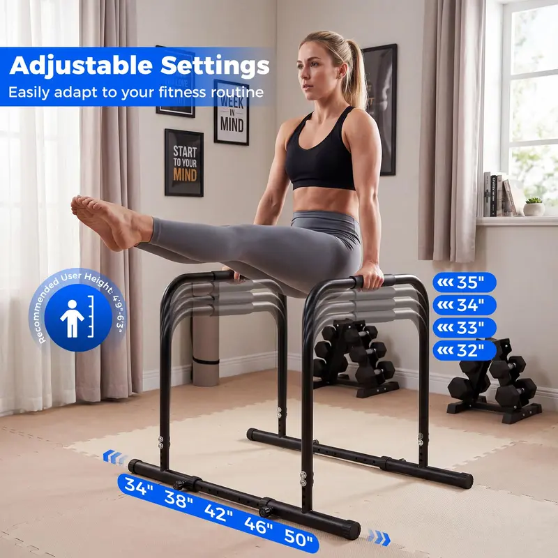 Goplus verstellbare Dip-Stange, robuste Parallettes und Push-up-Ständer mit einer Tragkraft von bis zu 300 kg