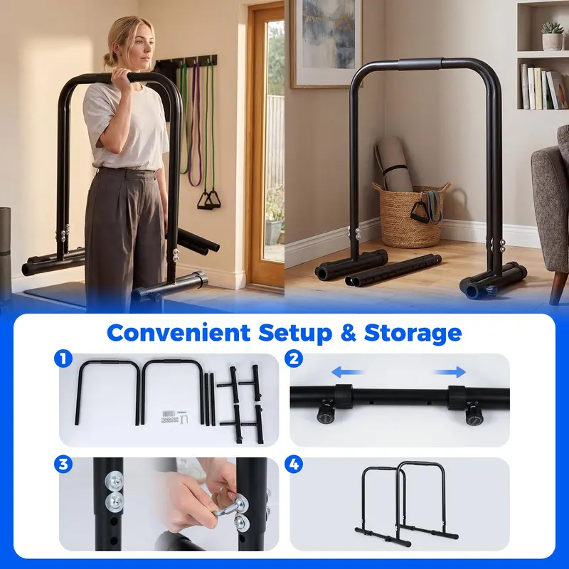 Goplus verstellbare Dip-Stange, robuste Parallettes und Push-up-Ständer mit einer Tragkraft von bis zu 300 kg