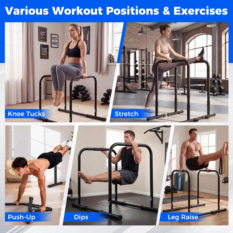 Goplus verstellbare Dip-Stange, robuste Parallettes und Push-up-Ständer mit einer Tragkraft von bis zu 300 kg
