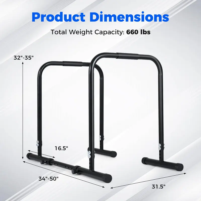 Goplus verstellbare Dip-Stange, tragbare Fitness-Dip-Station für Heimstudio und Calisthenics