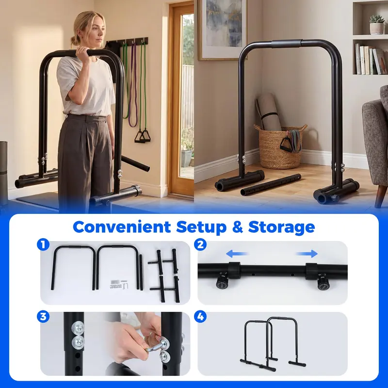 Goplus verstellbare Dip-Stange, tragbare Fitness-Dip-Station für Heimstudio und Calisthenics