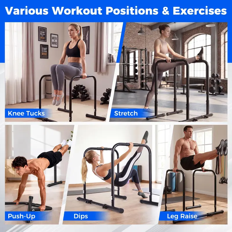 Goplus verstellbare Dip-Stange, tragbare Fitness-Dip-Station für Heimstudio und Calisthenics