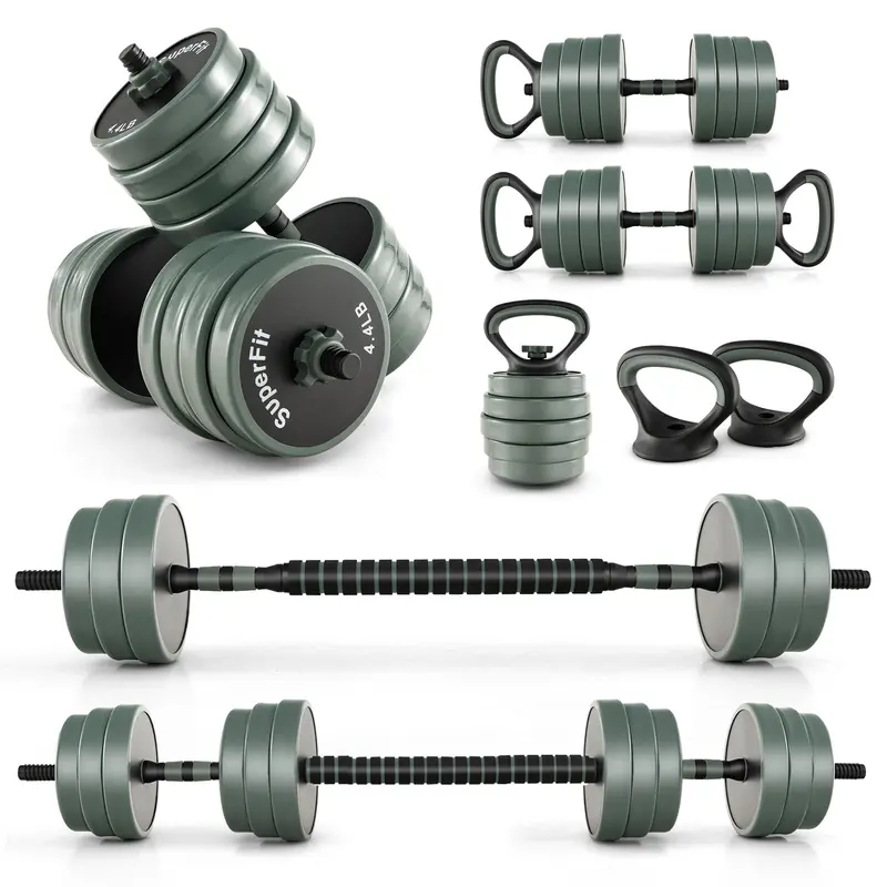 Goplus verstellbares Kurzhantel-Set, 41,7 kg Freihantel-Set mit Verbindungsstange