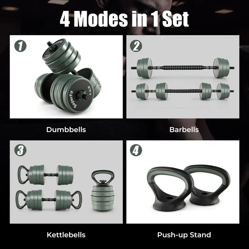 Goplus verstellbares Kurzhantel-Set, 41,7 kg Freihantel-Set mit Verbindungsstange 2