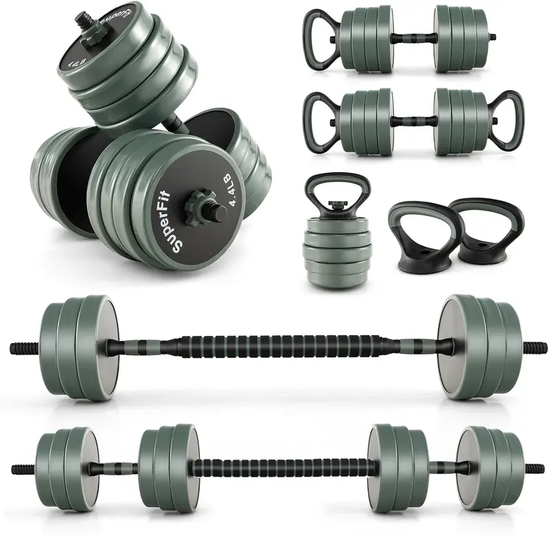Goplus verstellbares Kurzhantel-Set, 41,7 kg Freihantel-Set mit Verbindungsstange