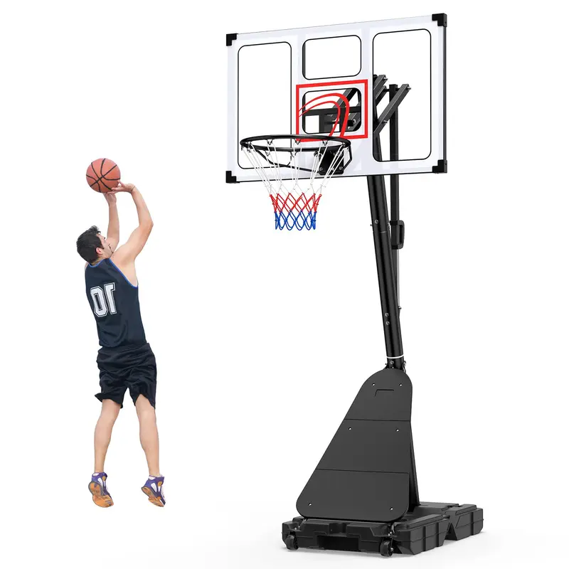 Goplus verstellbares, tragbares Basketballkorb-System (4,9–10 ft) mit bruchsicherer PC-Rückwand