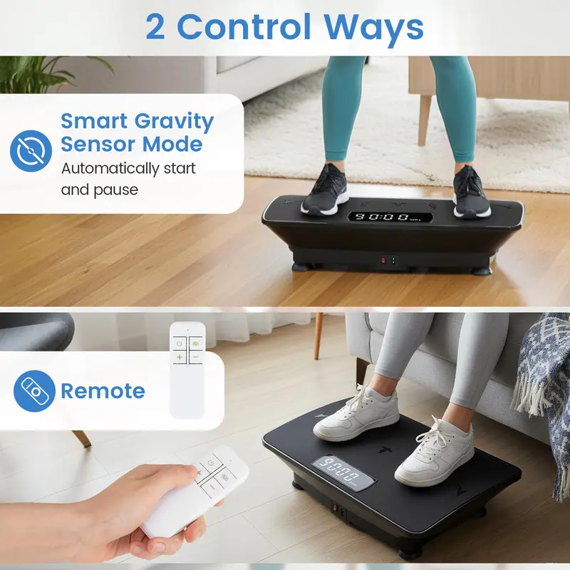 Goplus Vibrationsplattform-Fitnessgerät, Vibrationsplatte mit Gravitationssensor, Fernbedienung und Bluetooth