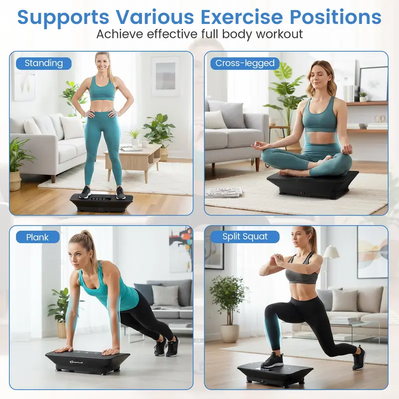 Goplus Vibrationsplattform-Fitnessgerät, Vibrationsplatte mit Gravitationssensor, Fernbedienung und Bluetooth