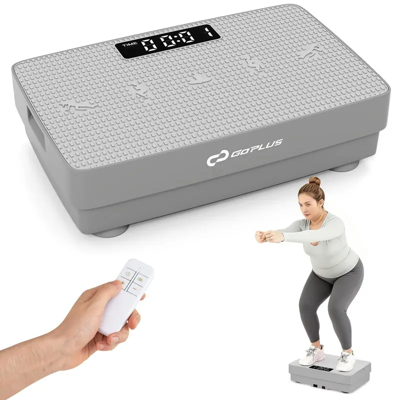 Goplus Vibrationsplattform-Fitnessgerät, Vibrationsplatte mit Gravitationssensor und Fernbedienung