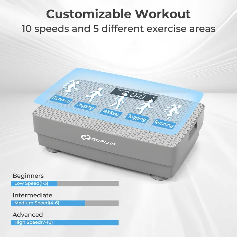 Goplus Vibrationsplattform-Fitnessgerät, Vibrationsplatte mit Gravitationssensor und Fernbedienung