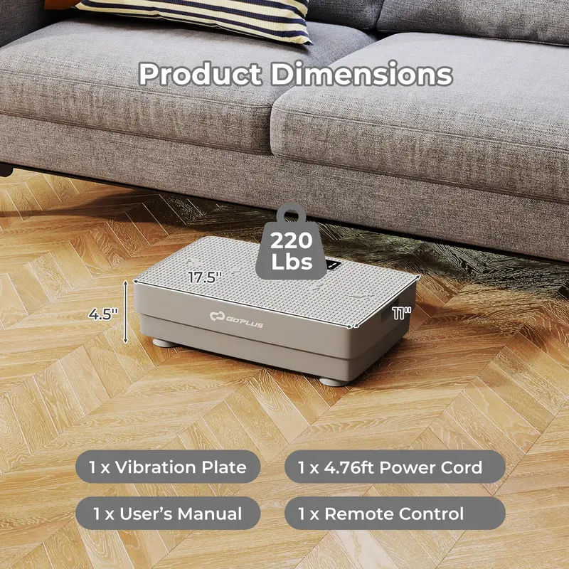 Goplus Vibrationsplattform-Fitnessgerät, Vibrationsplatte mit Gravitationssensor und Fernbedienung