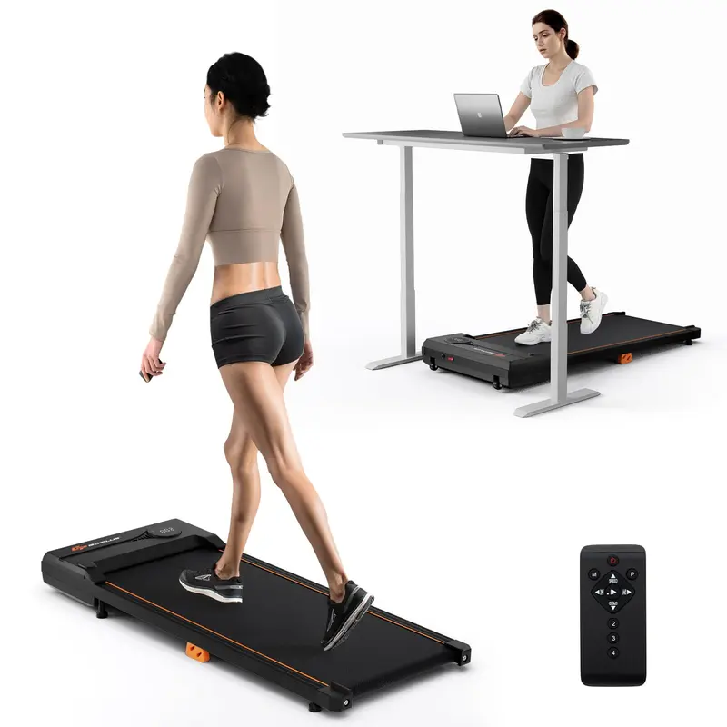 Goplus Walking Pad – Laufband unter dem Schreibtisch mit 154 kg Tragkraft, Fernbedienung und LED-Display