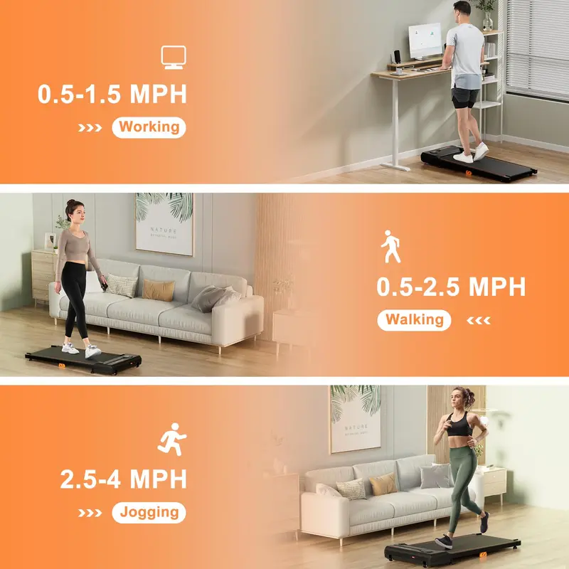 Goplus Walking Pad – Laufband unter dem Schreibtisch mit 154 kg Tragkraft, Fernbedienung und LED-Display 2