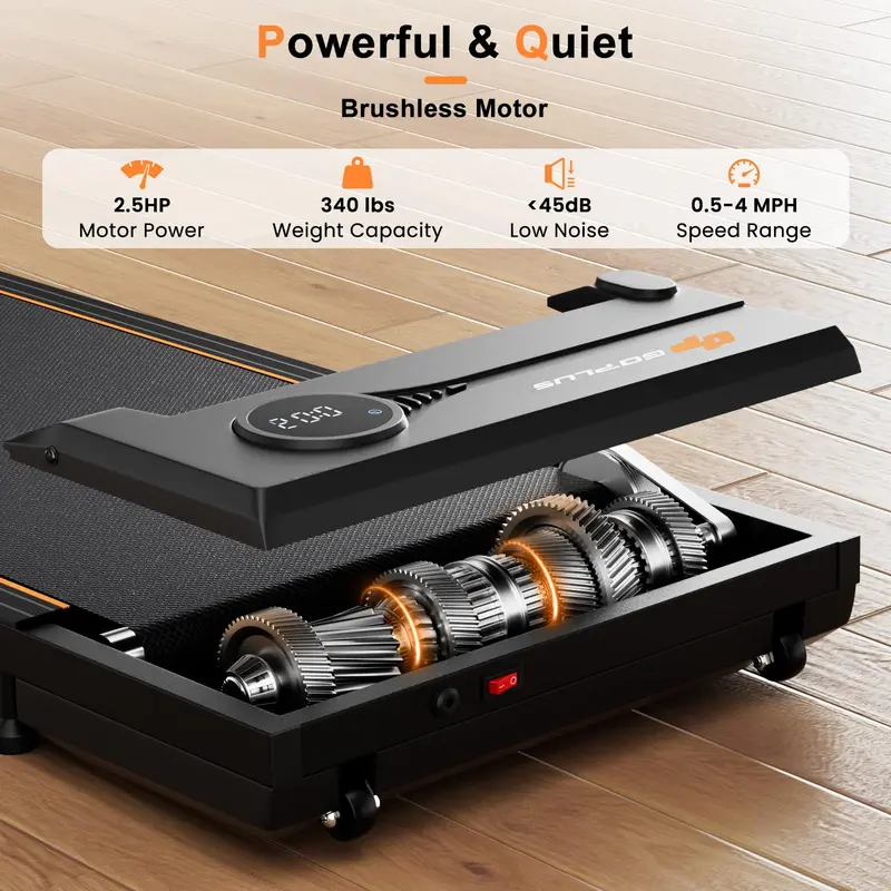 Goplus Walking Pad – Laufband unter dem Schreibtisch mit 154 kg Tragkraft, Fernbedienung und LED-Display